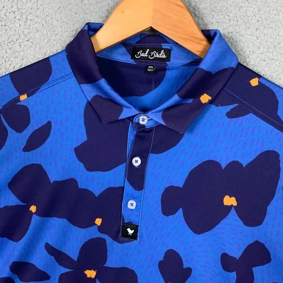 Bad Birdie Palmnado &‎ Blue Dreams Polo Shirt Mens 2XL Stretch Golf Lot of 2